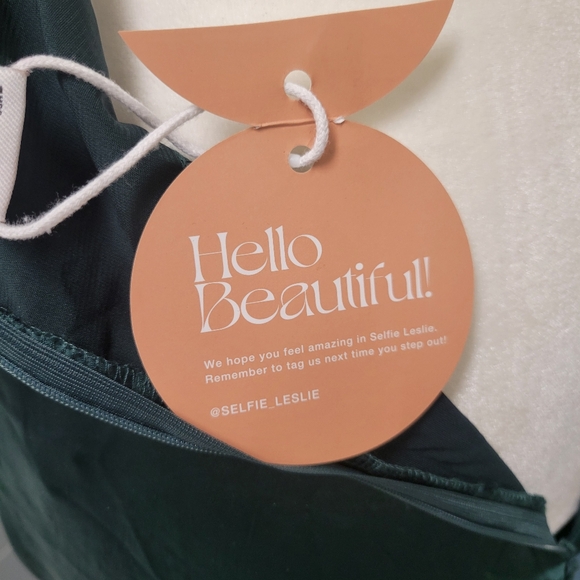 SELFIE LESLIE SOCIAL BUTTERFLY CUT-OUT WAIST MIDI DRESS JADE - Picture 9 of 11